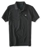Aeropostale Aeropostale A87 Solid Logo Pique Polo - Charcoal Heather Grey, Xsmall