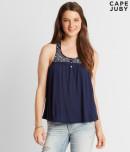 Aeropostale Cape Juby Geometric Henley Swing Tank