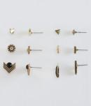Aeropostale Chevron Feather Stud Earring 6-pack