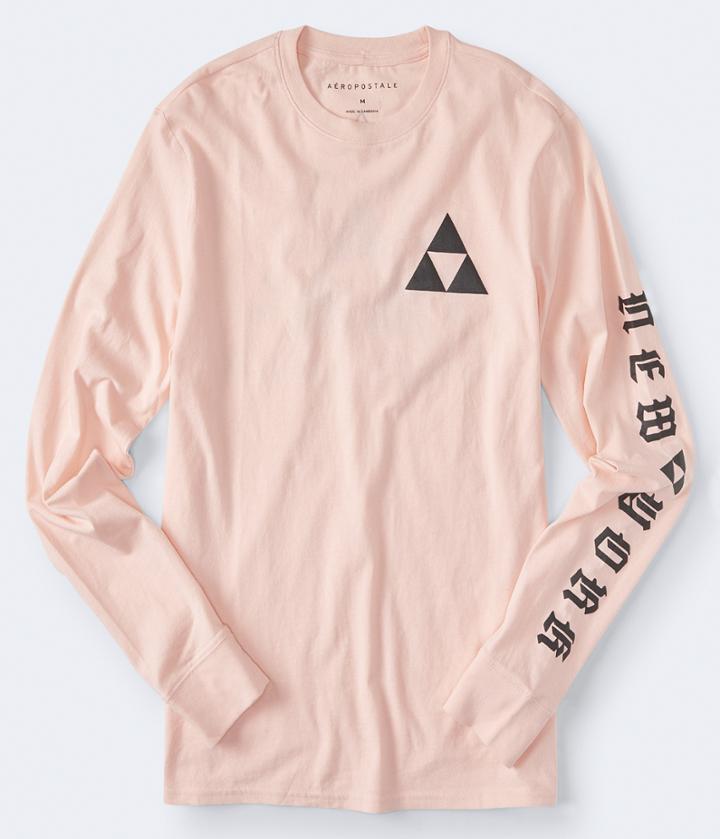 Aeropostale Aeropostale Long Sleeve Geometric Cities Graphic Tee - Light Ping, Small