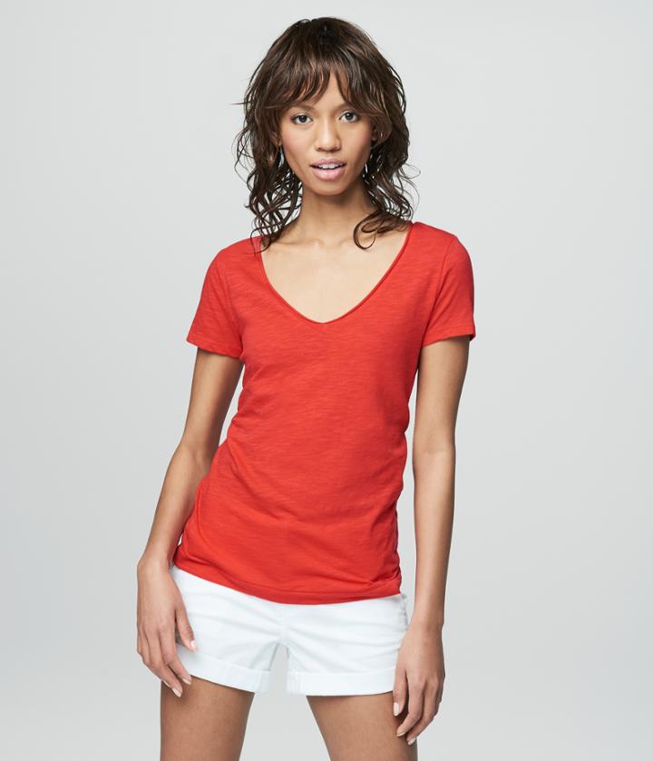 Aeropostale Aeropostale Solid Hampton V-neck Tee - Aurora Red, Xsmall