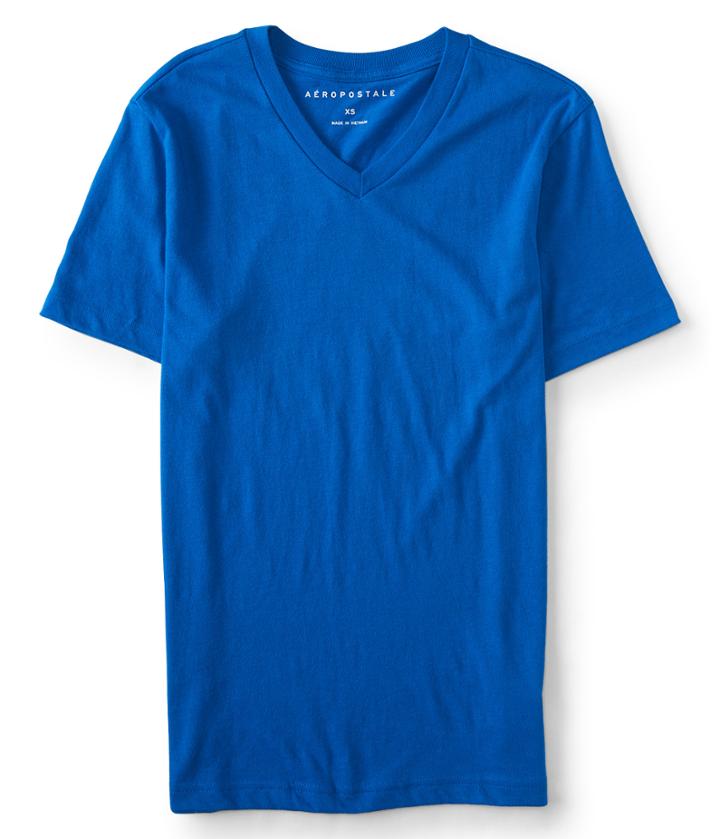 Aeropostale Aeropostale Solid V-neck Tee - Blue, Xsmall