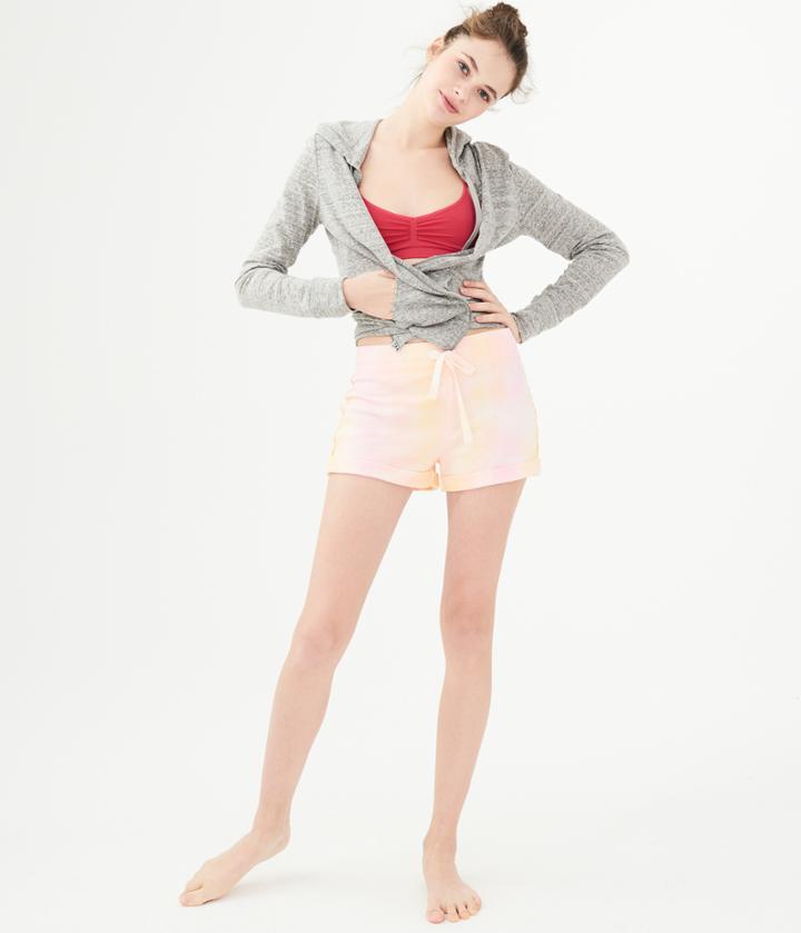 Aeropostale Aeropostale Lld Tie-dye Fleece Shorts - Light Orange, Xxsmall