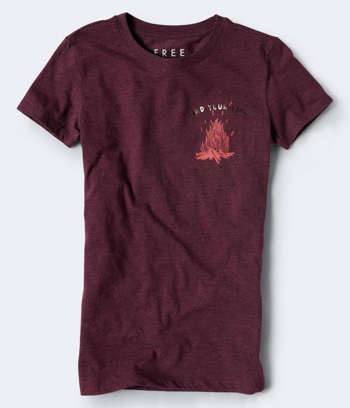 Aeropostale Aeropostale Free State Find Your Fire Graphic Tee - Dark Purple, Xsmall