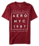 Aeropostale Solid Original Trademark Logo Graphic T