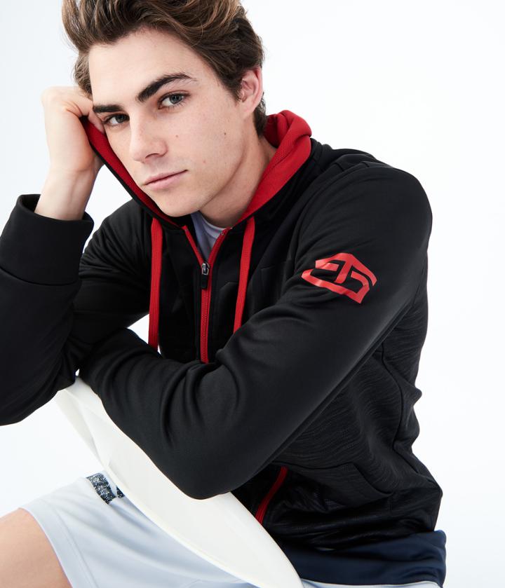Aeropostale Aeropostale Tapout Title Holder Full-zip Hoodie - Black, Small