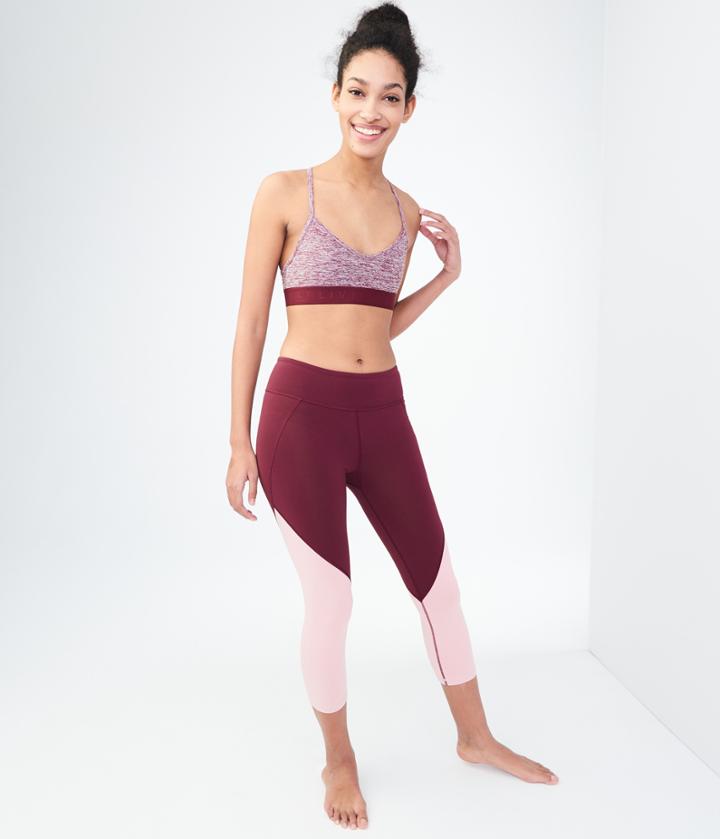 Aeropostale Aeropostale Lld Colorblocked Crop Leggings - Dark Red, Xsmall
