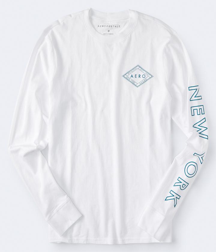Aeropostale Aeropostale Long Sleeve Aero New York Graphic Tee - Bleach, Small