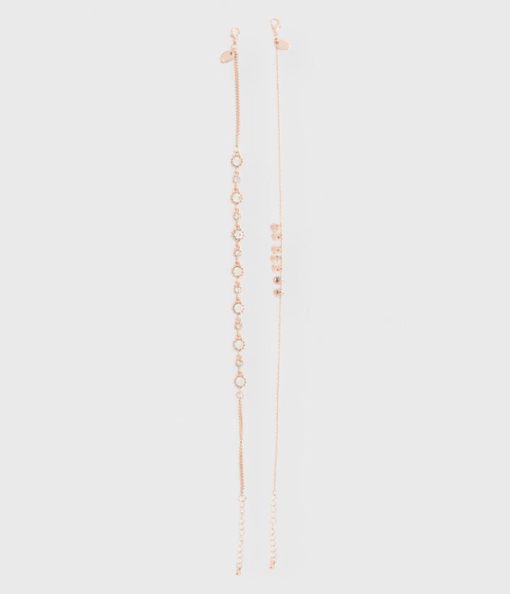 Aeropostale Aeropostale Fancy Disc & Rhinestone Choker Short-strand Necklace 2-pack - Multi