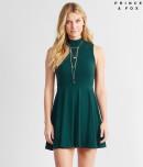Aeropostale Prince & Fox Mock Neck Fit & Flare Dress