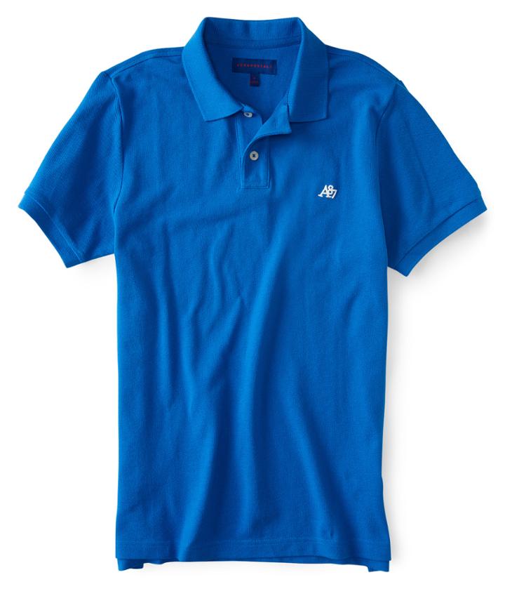Aeropostale Aeropostale A87 Solid Logo Piqu Polo - Uniform Blue, Xsmall
