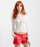 Aeropostale Long Sleeve Ribbed Crew Neck Tee