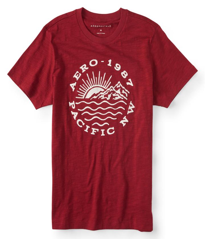 Aeropostale Aeropostale Aero Pacific Nw Graphic Tee - Dark Red, Xsmall