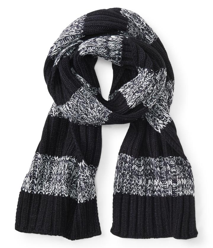 Aeropostale Aeropostale Striped Rib-knit Scarf - Navy