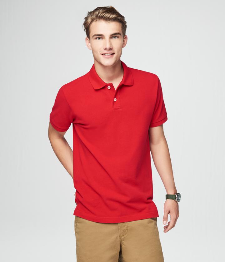 Aeropostale Aeropostale Solid Uniform Pique Polo - Red Classic, Xsmall
