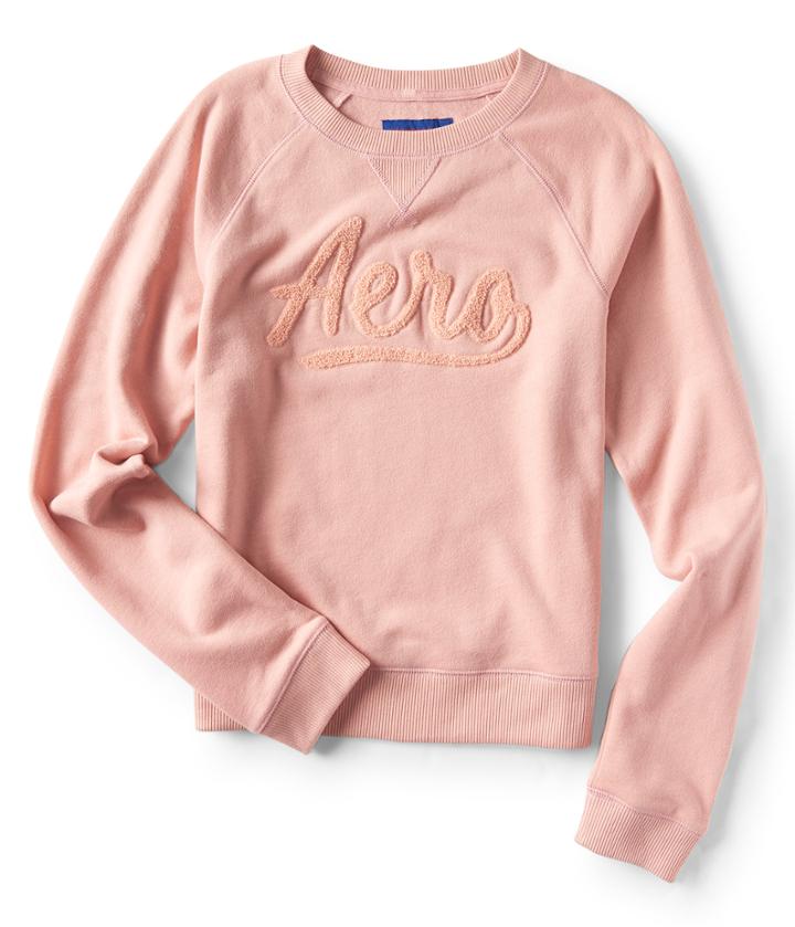 Aeropostale Aeropostale Aero Script Logo Crew Sweatshirt - Pink, Xsmall