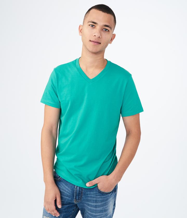 Aeropostale Aeropostale Solid V-neck Tee - Lapis, Xsmall