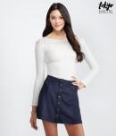 Aeropostale Tokyo Darling Faux Suede Snap-front Skirt