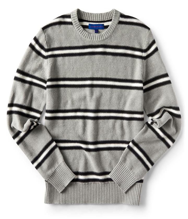 Aeropostale Aeropostale Striped Crew-neck Sweater - Light Heather Grey, Xsmall
