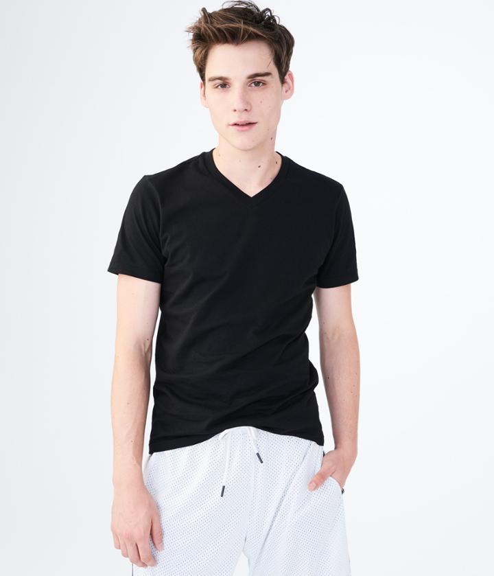 Aeropostale Aeropostale Solid V-neck Tee - Black, Medium