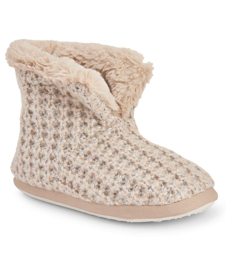 Aeropostale Aeropostale Metallic Knit Bootie - Neutral, Small