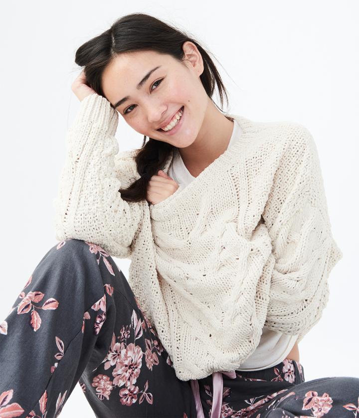 Aeropostale Aeropostale Lld Cozy Sleep Sweater - Ivory, Xsmall