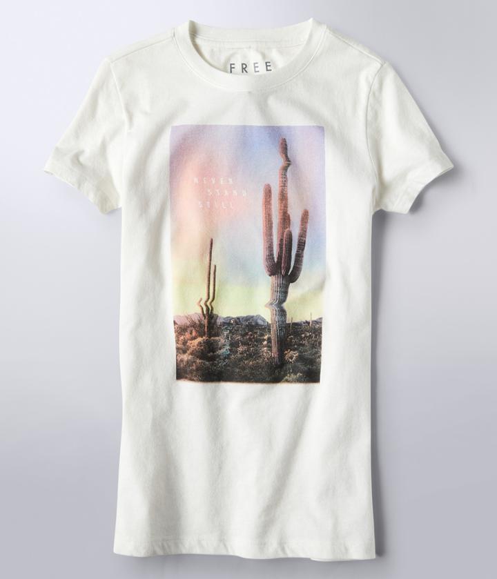 Aeropostale Aeropostale Free State Never Stand Still Graphic Tee - Floral White, Xsmall