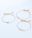 Aeropostale Aeropostale Dainty Stone Bracelet 3-pack - Gold