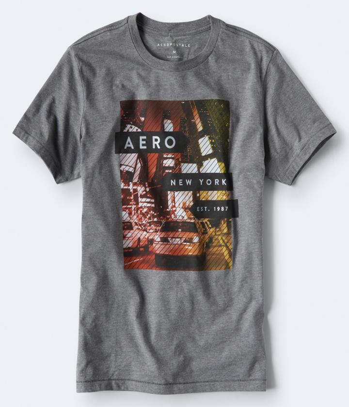 Aeropostale Aeropostale Aero Taxi Scene Graphic Tee - Medium Grey, Xsmall