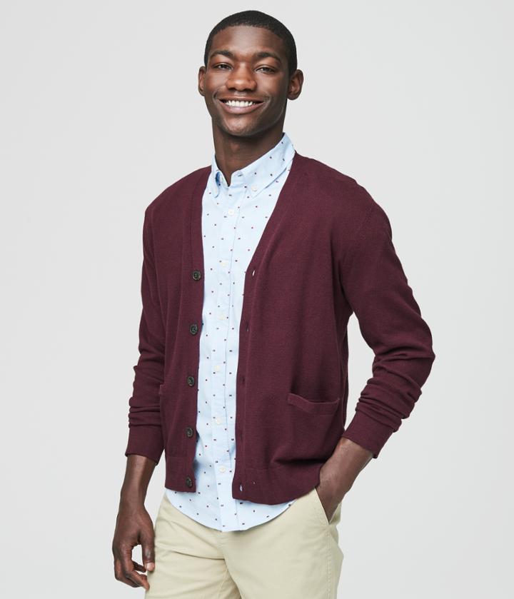 Aeropostale Aeropostale Solid Knit Uniform Cardigan - Magenta, Xsmall