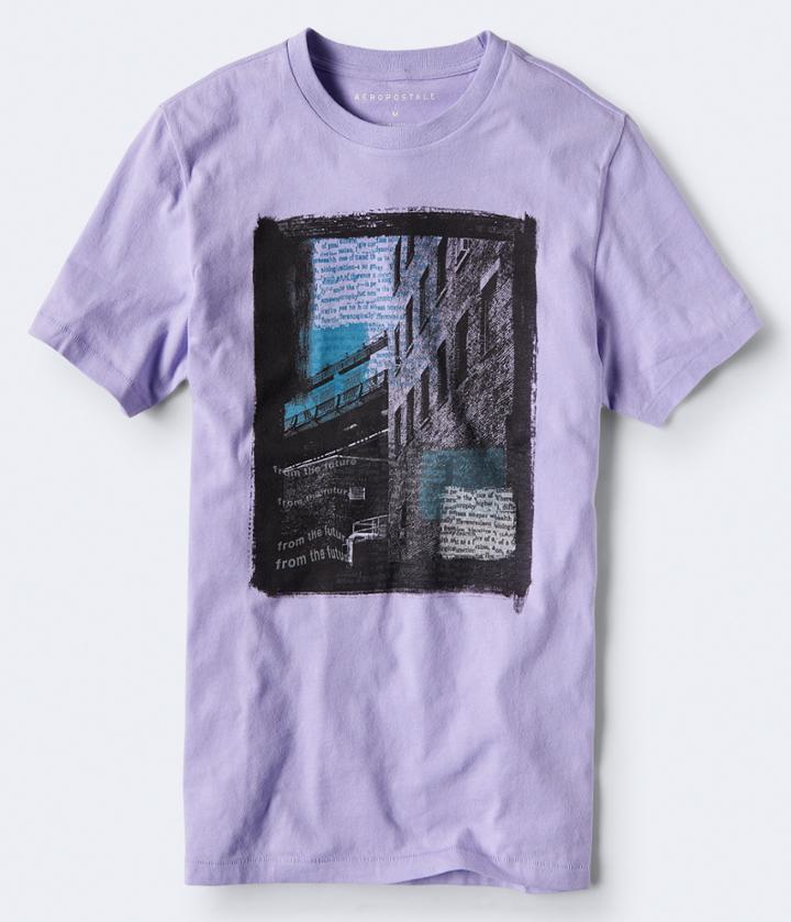 Aeropostale Aeropostale City Typography Graphic Tee - Light Purple, Xsmall