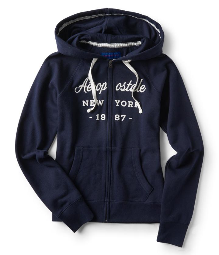 Aeropostale Aropostale New York Full-zip Hoodie - Classic Navy, Xsmall