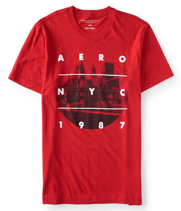 Aeropostale Aeropostale Aero Nyc Circle Graphic Tee - Red Classic, Xsmall