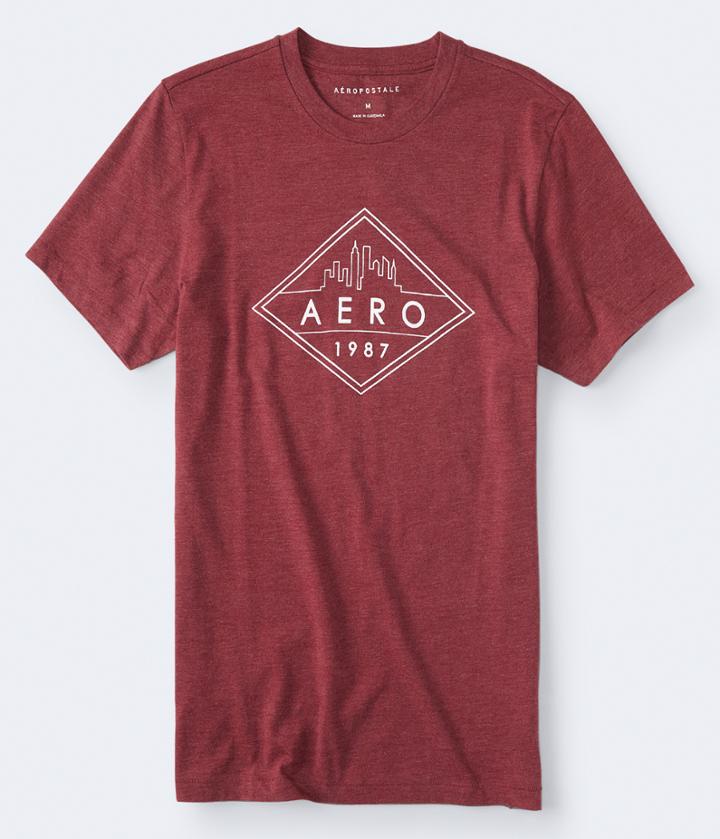 Aeropostale Aeropostale Diamond Skyline 1987 Graphic Tee - Dark Red, Small