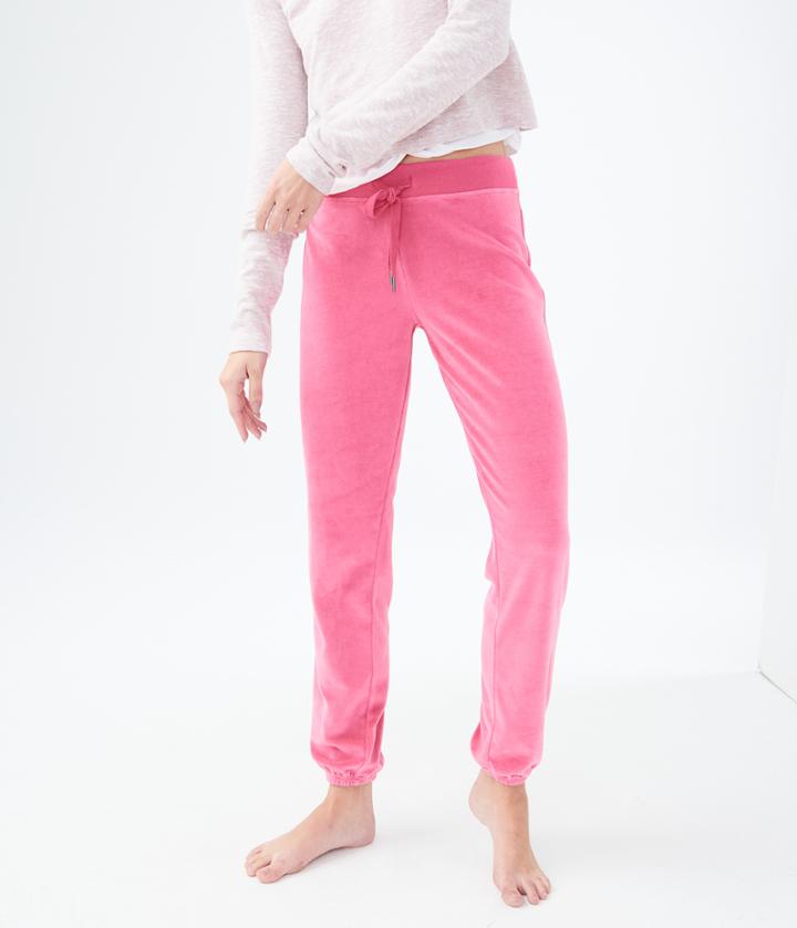 Aeropostale Aeropostale Velour Cinch Sweatpants - Pink, Xsmall