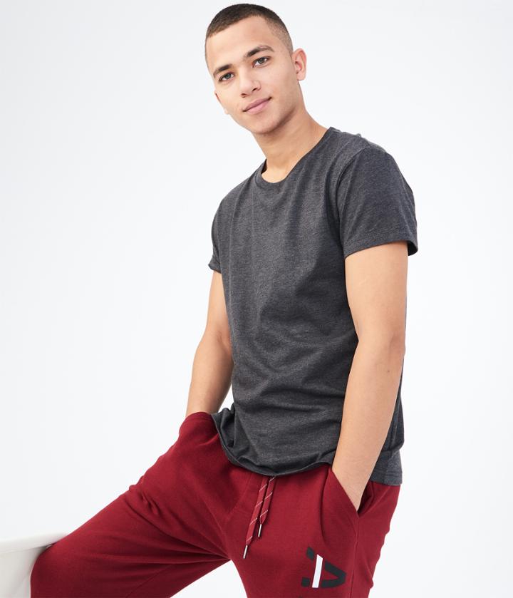 Aeropostale Aeropostale Solid Crew Tee - Charcoal Heather, Xsmall