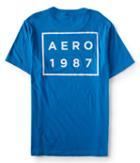 Aeropostale Aeropostale Aero 1987 Box Graphic T - Rain Wash, Xsmall