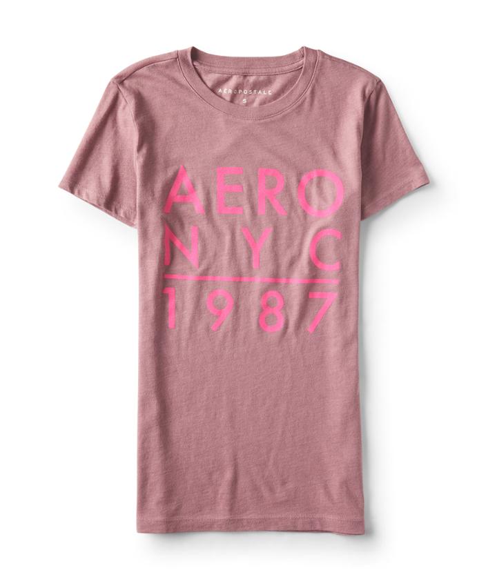 Aeropostale Aeropostale Aero Nyc 1987 Graphic Tee - Light Purple, Xsmall