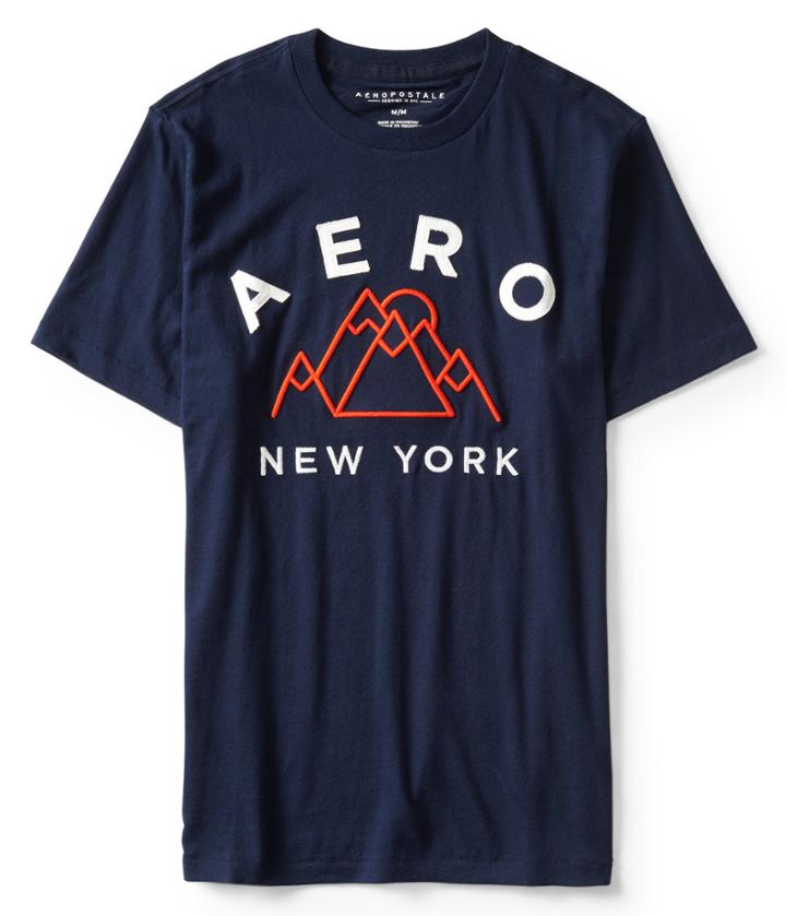Aeropostale Aeropostale Aero Mountains Ny Logo Graphic Tee - Classic Navy, Xsmall