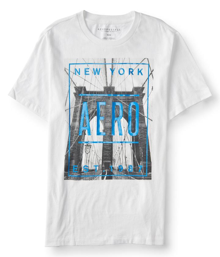 Aeropostale Aeropostale New York Aero Bridge Graphic Tee - Bleach, Xsmall