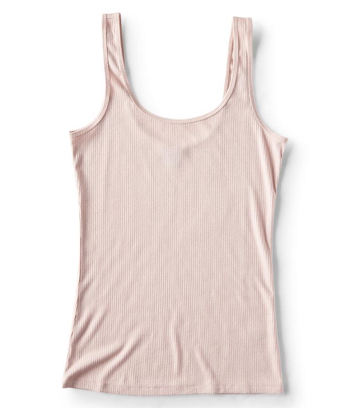 Aeropostale Aeropostale Solid Ribbed Scoop-neck Tank - Light Ping, Xsmall