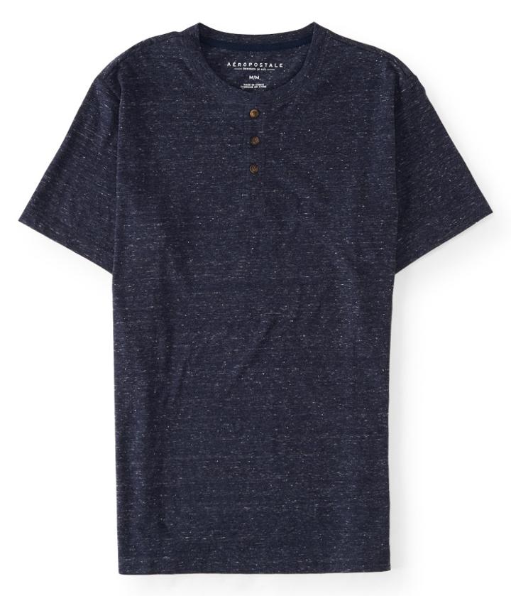Aeropostale Aeropostale Heathered Henley - Classic Navy, Xsmall