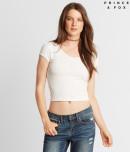 Aeropostale Prince & Fox Bodycon Ripped Cropped Top
