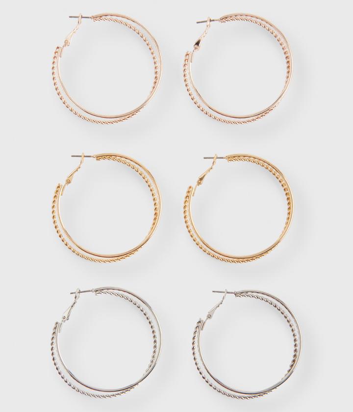 Aeropostale Aeropostale Metallic Hoop Earring 3-pack - Multi