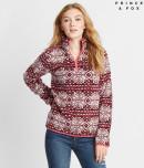 Aeropostale Prince & Fox Printed Bear Fleece Half Zip Jacket