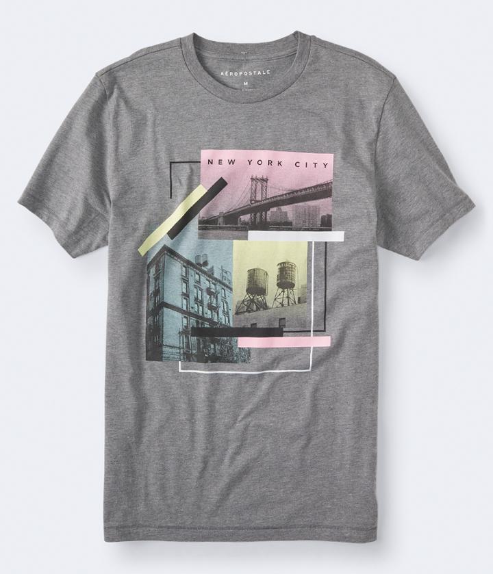 Aeropostale Aeropostale Nyc Bridge Tower Graphic Tee - Medium Grey, Xsmall