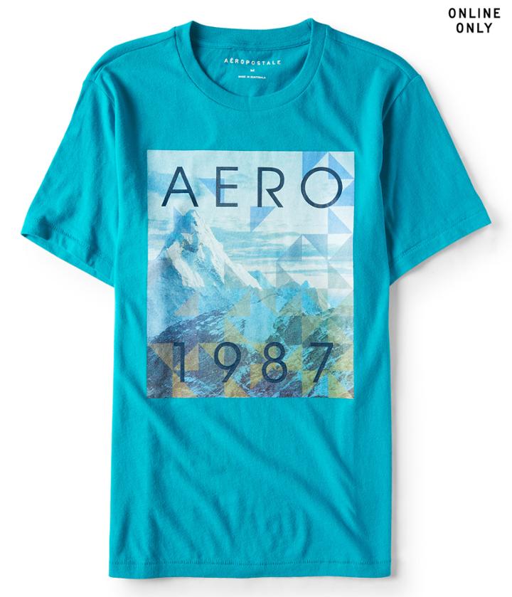 Aeropostale Aeropostale Aero 1987 Mountains Graphic Tee - Lapis, Xsmall