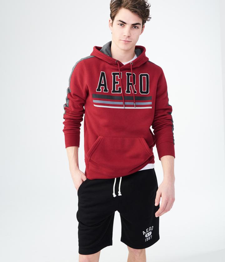Aeropostale Aeropostale Aero Stripe Pullover Hoodie - Dark Red, Xsmall