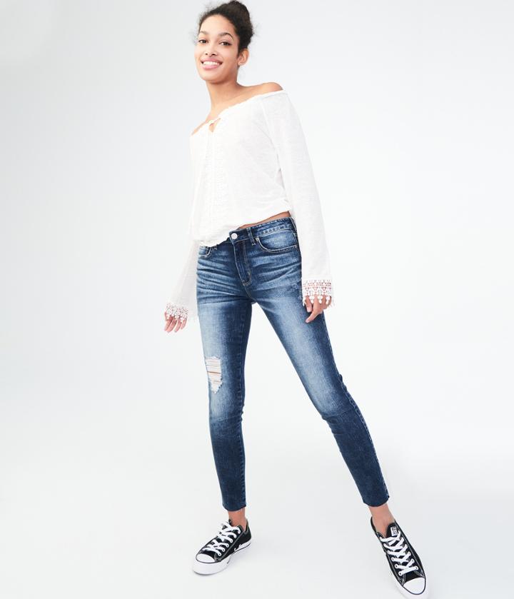 Aeropostale Aeropostale Seriously Stretchy High-waisted Ankle Jegging - Dark Wash, 00 R