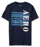 Aeropostale Stripe Aero Logo Graphic T